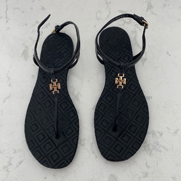 Tory Burch Shoes - Tory Burch Quilted Black Sandals